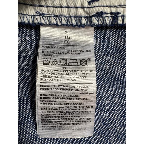 Old Navy Women's Blue Linen Blend Pants Size XL Lightweight Pull On - Picture 5 of 11